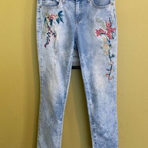 Embroidered Light Blue Jeans